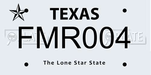 FMR004 Texas License Plate