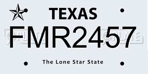 FMR2457 Texas License Plate
