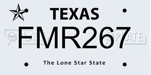 FMR267 Texas License Plate
