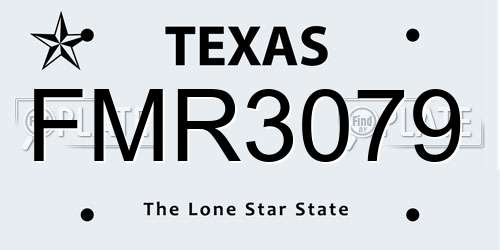 FMR3079 Texas License Plate