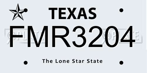 FMR3204 Texas License Plate