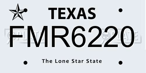 FMR6220 Texas License Plate