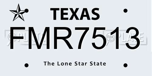 FMR7513 Texas License Plate
