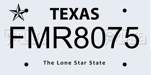 FMR8075 Texas License Plate