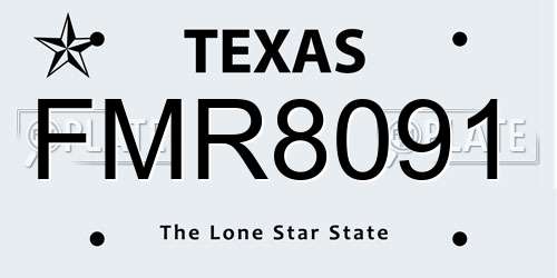 FMR8091 Texas License Plate