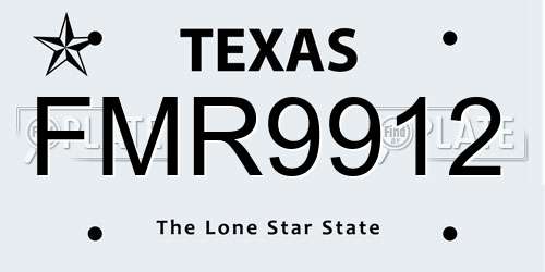 FMR9912 Texas License Plate