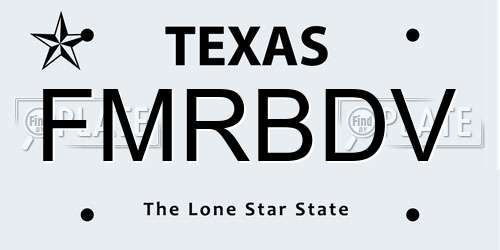 FMRBDV Texas License Plate