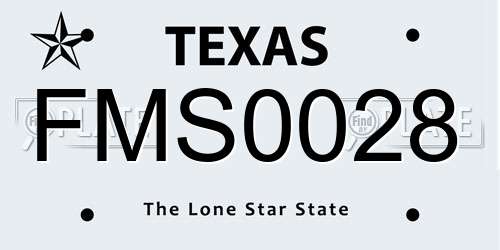 FMS0028 Texas License Plate