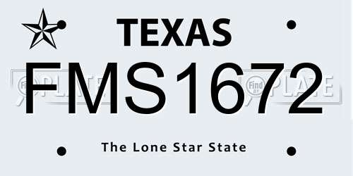 FMS1672 Texas License Plate