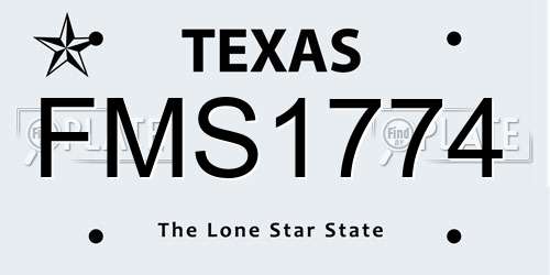 FMS1774 Texas License Plate