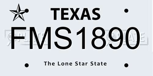 FMS1890 Texas License Plate