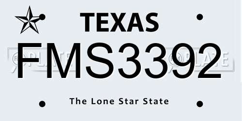FMS3392 Texas License Plate