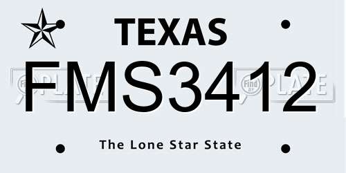 FMS3412 Texas License Plate