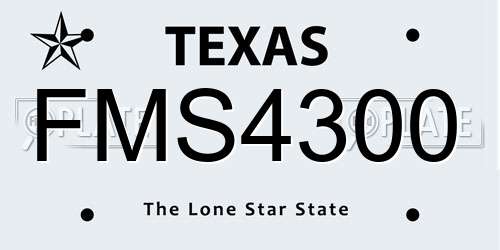 FMS4300 Texas License Plate