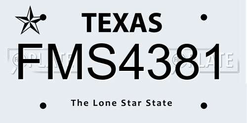 FMS4381 Texas License Plate