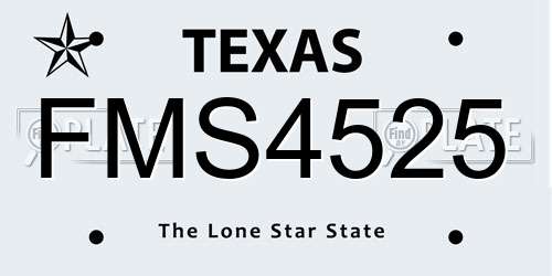FMS4525 Texas License Plate