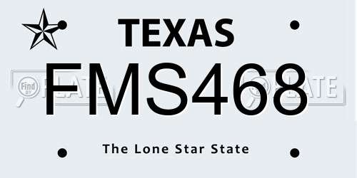 FMS468 Texas License Plate