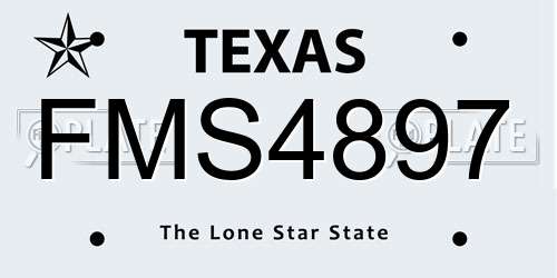 FMS4897 Texas License Plate