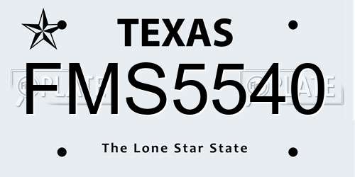 FMS5540 Texas License Plate