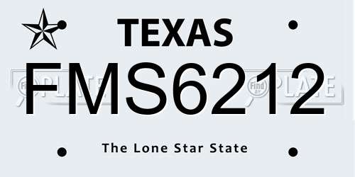 FMS6212 Texas License Plate