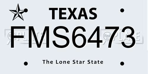 FMS6473 Texas License Plate