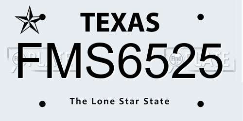 FMS6525 Texas License Plate