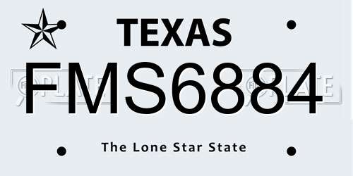 FMS6884 Texas License Plate
