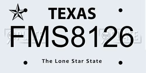 FMS8126 Texas License Plate