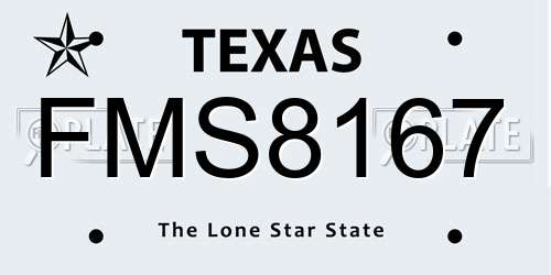 FMS8167 Texas License Plate