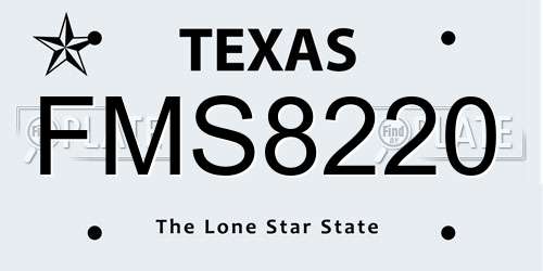 FMS8220 Texas License Plate