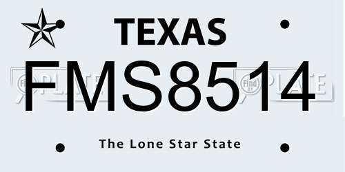 FMS8514 Texas License Plate