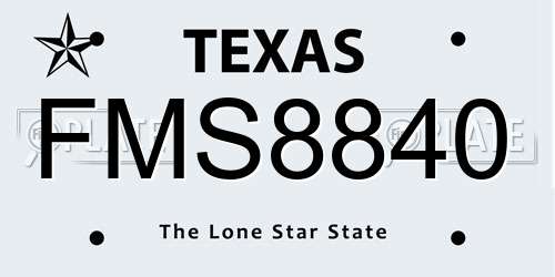 FMS8840 Texas License Plate
