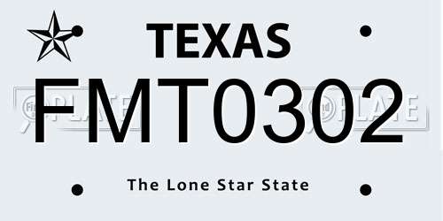 FMT0302 Texas License Plate