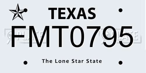 FMT0795 Texas License Plate