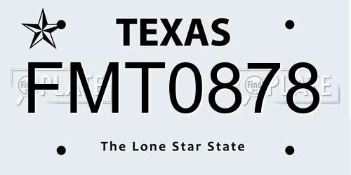 FMT0878 Texas License Plate