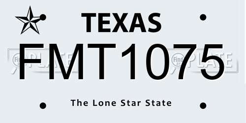 FMT1075 Texas License Plate