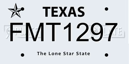 FMT1297 Texas License Plate