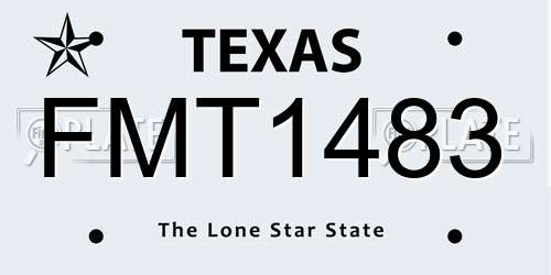 FMT1483 Texas License Plate