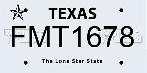 FMT1678 Texas License Plate