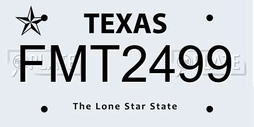 FMT2499 Texas License Plate