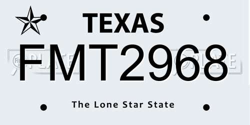 FMT2968 Texas License Plate