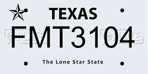 FMT3104 Texas License Plate