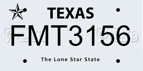 FMT3156 Texas License Plate