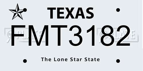 FMT3182 Texas License Plate