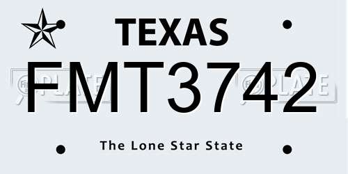 FMT3742 Texas License Plate