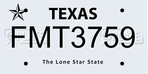 FMT3759 Texas License Plate