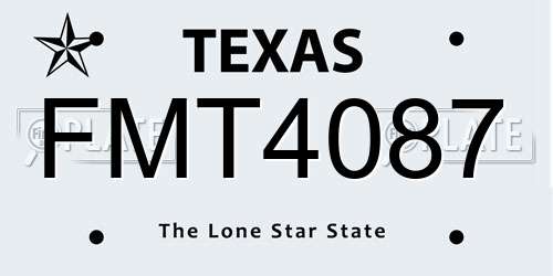 FMT4087 Texas License Plate