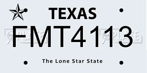 FMT4113 Texas License Plate