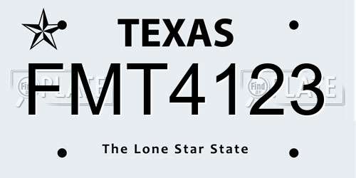 FMT4123 Texas License Plate