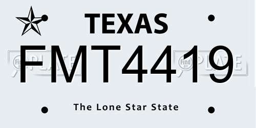 FMT4419 Texas License Plate